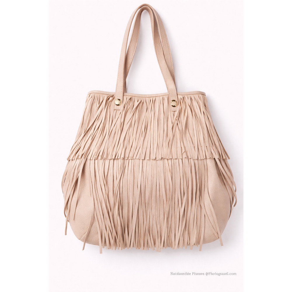 Pink Fringe Handbag Boho Western Festival Shoulder Tote Vegan Leather Purse Bag
